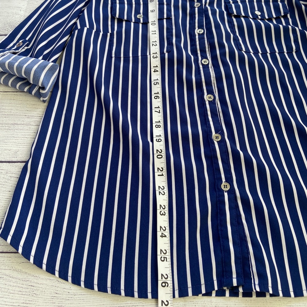 Notations Button Down Cuff Sleeve Top - image 5